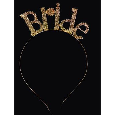 Kristal Taşlı Bride Tacı Rose Gold Renk 18x13 cm