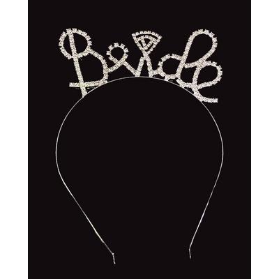 Kristal Taşlı Gümüş Renk Alyanslı Bride Tacı 12x17 cm