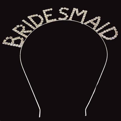 Kristal Taşlı Gümüş Renk Bridesmaid Nedime Tacı 16x17 cm