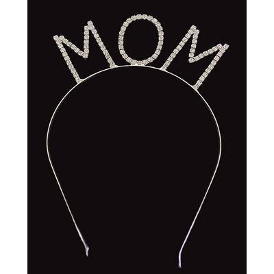 Kristal Taşlı Gümüş Renk Mom Tacı Anne Tacı 12x17 cm