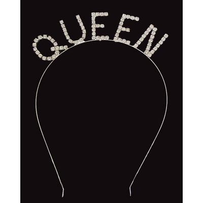 Kristal Taşlı Gümüş Renk Queen Tacı Kraliçe Tacı 12x17 cm