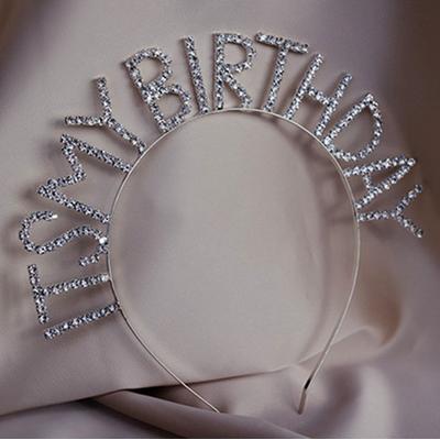 Kristal Taşlı İts My Birthday Doğum Günü Tacı Gümüş 16x17 cm