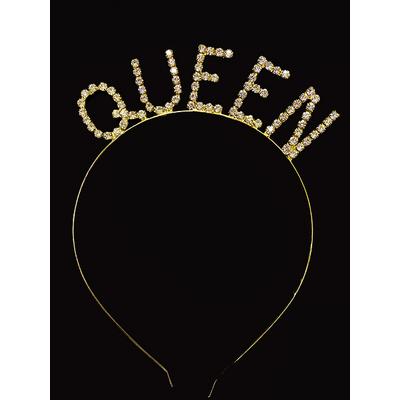 Kristal Taşlı Queen Tacı Kraliçe Tacı Altın Gold Renk 12x17 cm