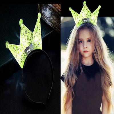 Led Işıklı Kraliçe Tacı Kral Tacı Sarı Renk