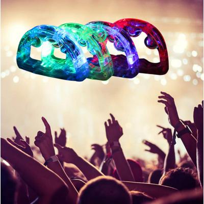 Led Işıklı Pilli Rengarenk Yanıp Sönen Lüks Eğlence Tefi Mavi Renk