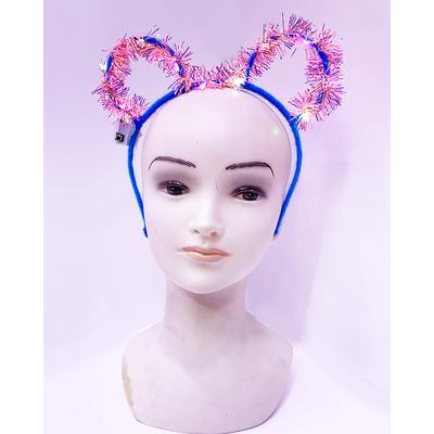 Led Işıklı Püsküllü Mickey Minnie Mouse Söner Mavi Taç 19x17 cm