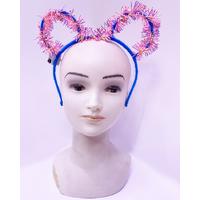 Led Işıklı Püsküllü Mickey Minnie Mouse Söner Mavi Taç 19x17 cm