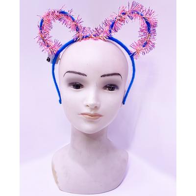 Led Işıklı Püsküllü Mickey Minnie Mouse Söner Mavi Taç 19x17 cm