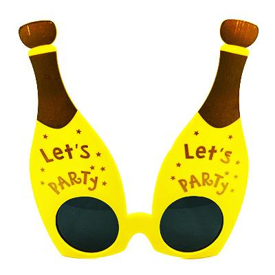 Let's Party Yazılı Şişe Parti Gözlük Sarı Renk 16X14 cm