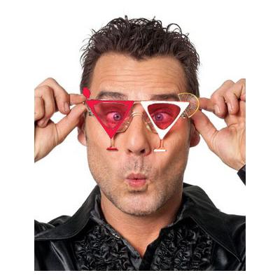 Martini Parti Gözlüğü Beyaz Kırmızı Renk 16X7 cm