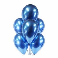 Mavi Renk Krom Balon 5 Adet
