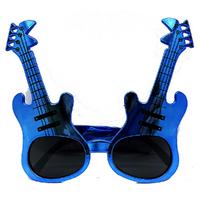 Mavi Renk Rockn Roll Gitar Şekilli Parti Gözlüğü 15x15 cm