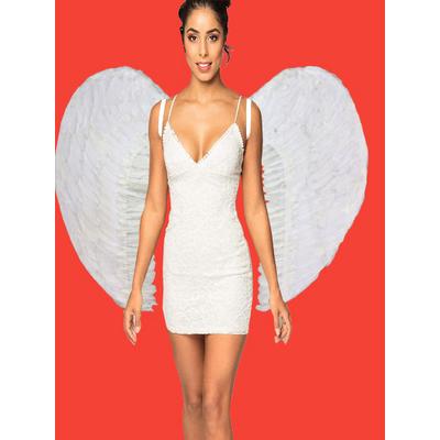 Mega Boy Beyaz Tüylü Melek Kanadı 100x85 cm