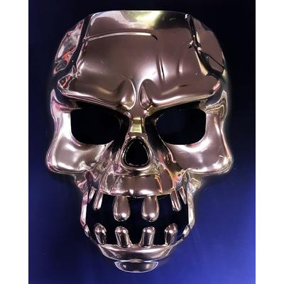 Metalize Altın Gold Varaklı Boyama Kuru Kafa Dişli Kafatası Maskesi