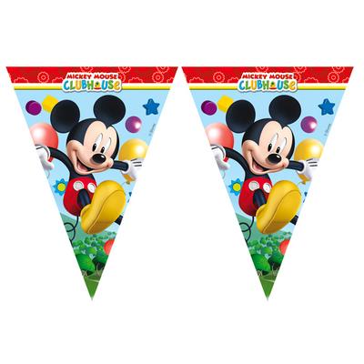 Mickey Mouse Temalı Üçgen Bayrak Flama Süsleme 3.2 Metre