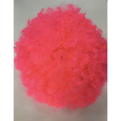 Neon Pembe Renk Kıvırcık Mega Boy Afro Bonus Peruk