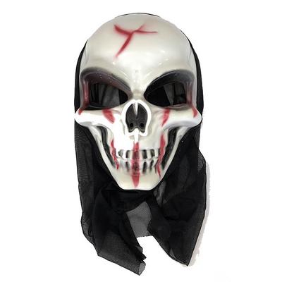 Pelerinli Kanlı Surat Kırmızı Şerit Korku Maskesi