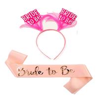 Pembe Renk Bride To Be İthal Kuşak - Pembe Renk Bride To Be Taç