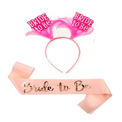 Pembe Renk Bride To Be İthal Kuşak - Pembe Renk Bride To Be Taç