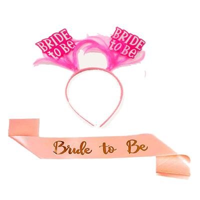 Pembe Renk Bride To Be Kuşak - Pembe Renk Bride To Be Taç