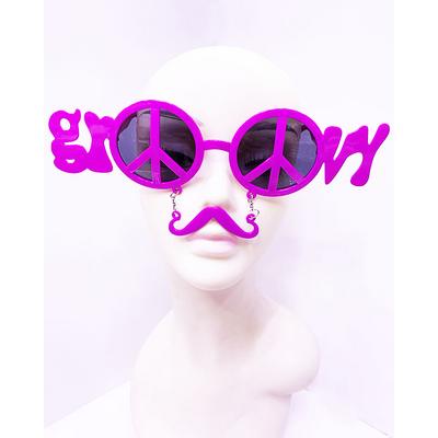 Pembe Renk Groom Yazılı Bıyıklı Damat Gözlüğü 7x21 cm