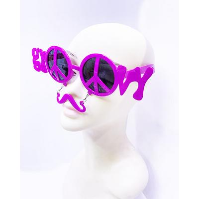 Pembe Renk Groom Yazılı Bıyıklı Damat Gözlüğü 7x21 cm