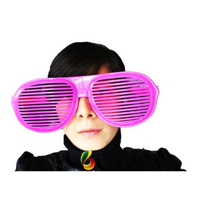 Pembe Renk Mega Boy Jumbo Panjur Şekilli Parti Gözlüğü 