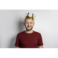 Plastik Kral Tacı Altın Renk Yetişkin Boy 55 cm