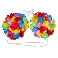 Rengarenk Luau Çiçek Bikini Üstü Hawaii Bikini Üstü