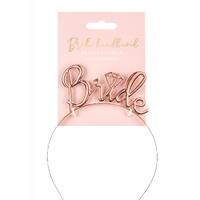 Rose Gold Renk Bride Yazılı Metal Gelin Tacı Bride Tacı