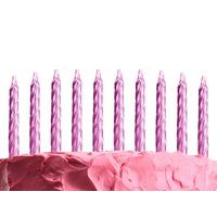 Rose Pembe Renk Doğum Günü Evlilik Yıldönümü Pasta Mumları 10 Adet