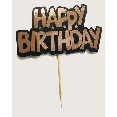 Rose Renk Happy Birthday Parti Kürdan Süsü 2 Adet