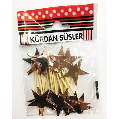 Rose Renk Yıldız Şekilli Parti Kürdan Süs 15 Adet