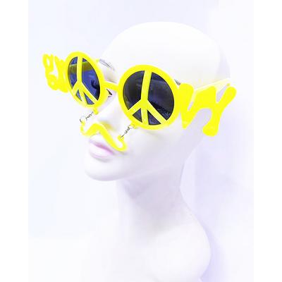 Sarı Renk Groom Yazılı Bıyıklı Damat Gözlüğü 7x21 cm