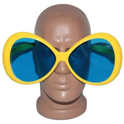 Sarı Renk Mega Boy Oval Yuvarlak Parti Gözlüğü