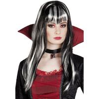 Siyah Beyaz Renk Dracula Vampir Cadı Peruğu Parti Peruğu