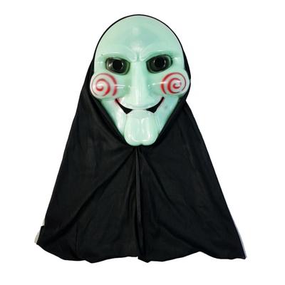 Siyah Kapşonlu Karanlıkta Parlayan Neon Glow Testere Saw Maskesi