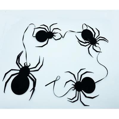 Siyah Renk Asma Süs Dekorasyon Örümcekler 4 Adet 1.5 Metre