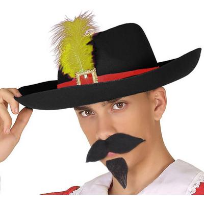 Siyah Renk Çizmeli Kedi Şapkası - Şövalye Şapkası Yetişkin Boy 