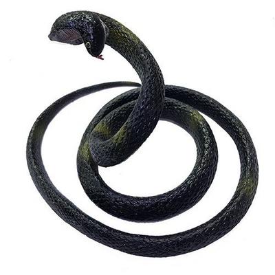 Siyah Renk Gerçekçi Kobra Model Silikon Yumuşak Yılan 80 cm 