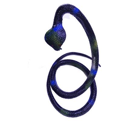 Siyah Renk Gerçekçi Kobra Model Silikon Yumuşak Yılan 80 cm 