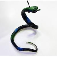 Siyah Renk Gerçekçi Silikon Yumuşak Yılan 37 cm