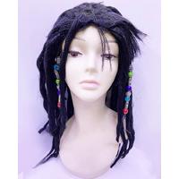 Siyah Renk Joe Dreadlocks Astarlı Kabarık Rasta Peruk  1 Adet