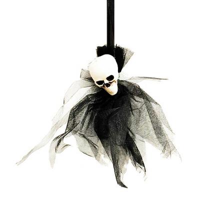 Siyah Renk Kuru Kafa Temalı Cadı Süpürgesi 90 cm