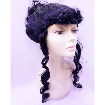 Siyah Renk Lüks Astarlı Topuz Bayan Peruğu Yetişkin Boy