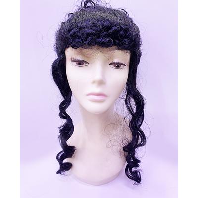 Siyah Renk Lüks Astarlı Topuz Bayan Peruğu Yetişkin Boy