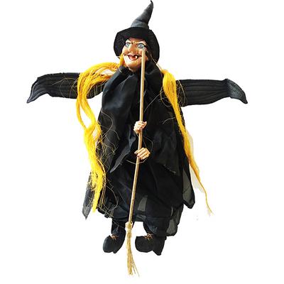 Siyah Renk Sesli Sensörlü Hareketli Kanat Çırpan Cadı 50x65 cm