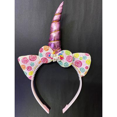 Soft Pembe Boynuzlu At Figürlü Çocuk Unicorn Tacı 17x27 cm