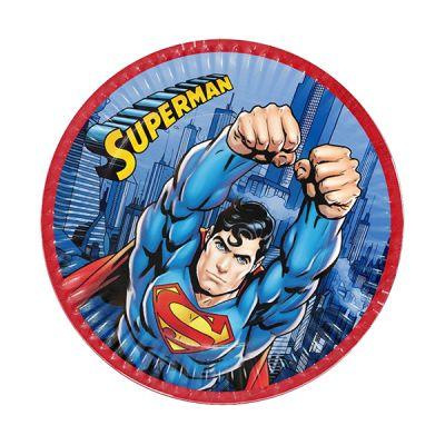 Superman Temalı Karton Tabak 8 Adet
