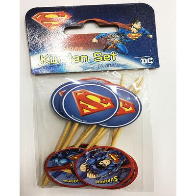 Süperman Temalı Parti Kürdan Seti 10 Adet